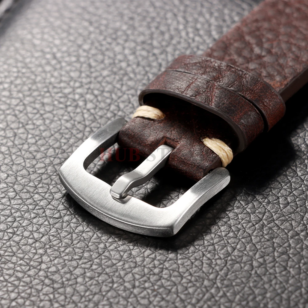 18mm 20mm 22mm Universal Handmade Genuine Cowhide Watch Band Metal Buckle Vintage Straps Bracelet Belt Accessories for Men Women image 2