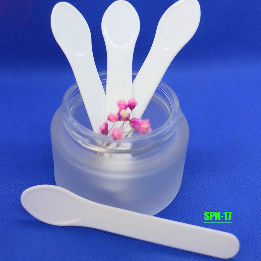 1000 Uds cuchara para máscara cosmética espátula desechable herramienta de maquillaje de plástico cuchara para mezclar barro Facial palo DIY cepillo de muestreo blanco claro