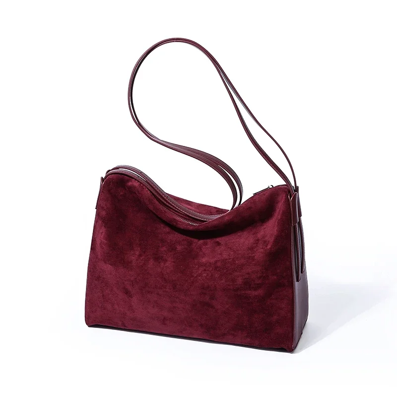 

Solid Quality PU with Faux Suede Shoulder Bag Large Capacity Zip Fashion Handbag 2024 Hot Sale Bags for Women Bolsas Femininas