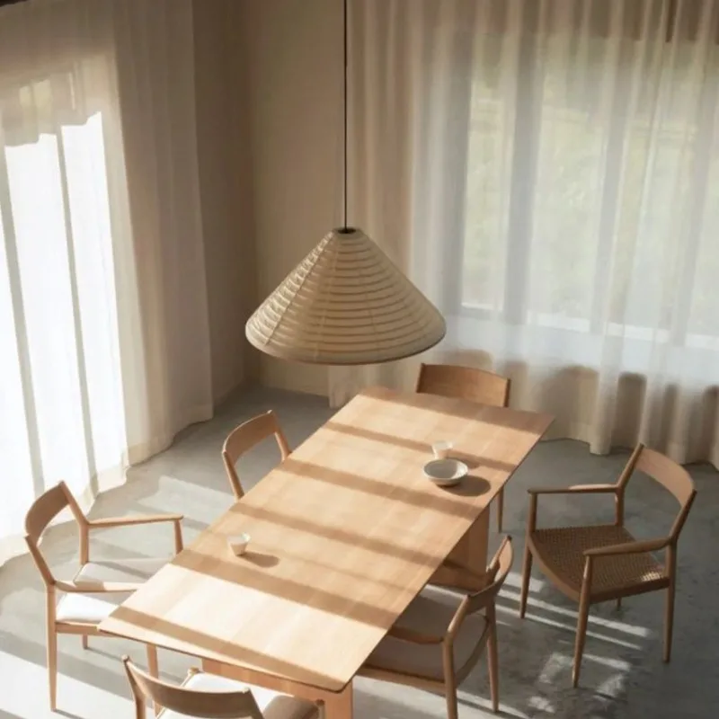 اليابانية وابي سابي قلادة أضواء مصمم مخروط الأرز ورقة الإبداعية المعيشة غرفة الطعام غرفة الشاي مقهى الإقامة مخروط مصابيح معلقة #5