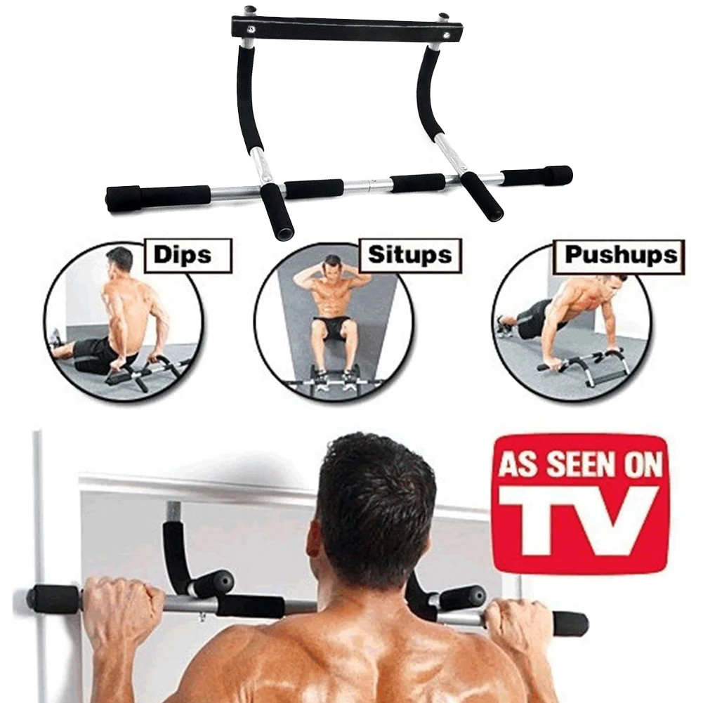 Pull Up Bar No Drilling Chin Up Bar Max Limit 100KG Door Mounted Bar Steel Multi-Grip Strength with Padded Handles for Home Gym