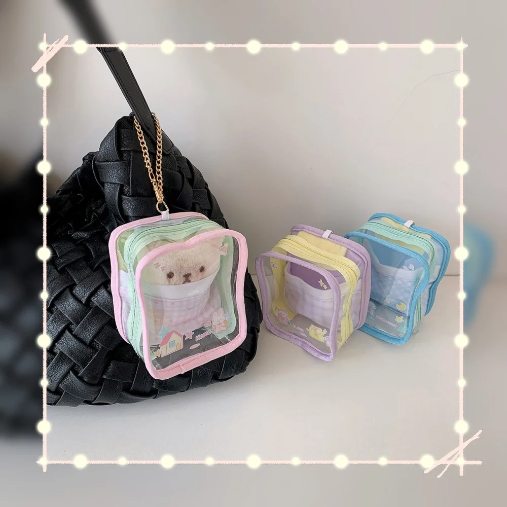 

Сумка для хранения, прозрачная сумка для куклы, сумка для значка, милая портативная многофункциональная сумка с героями мультфильмов, INS, модная сумка для хранения кукол «сделай сам»