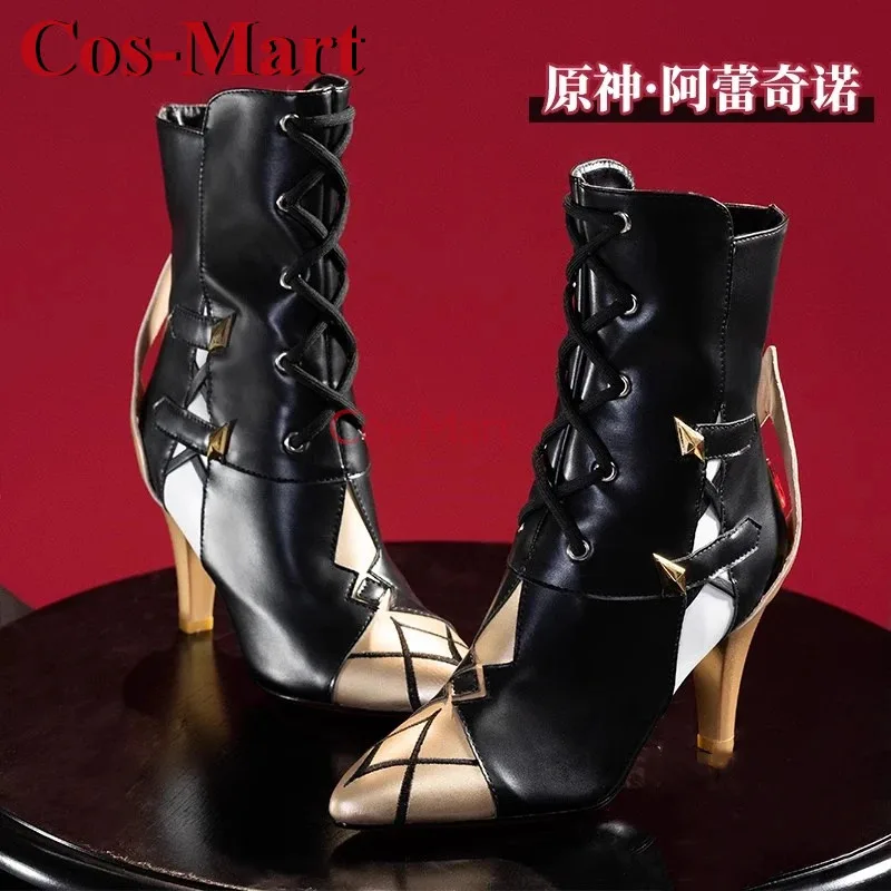 

Cos-Mart Game Genshin Impact Arlecchino/Furina/Clorinde Shoes Cosplay Universal High-Heeled Ankle Boots Play Used Accessories