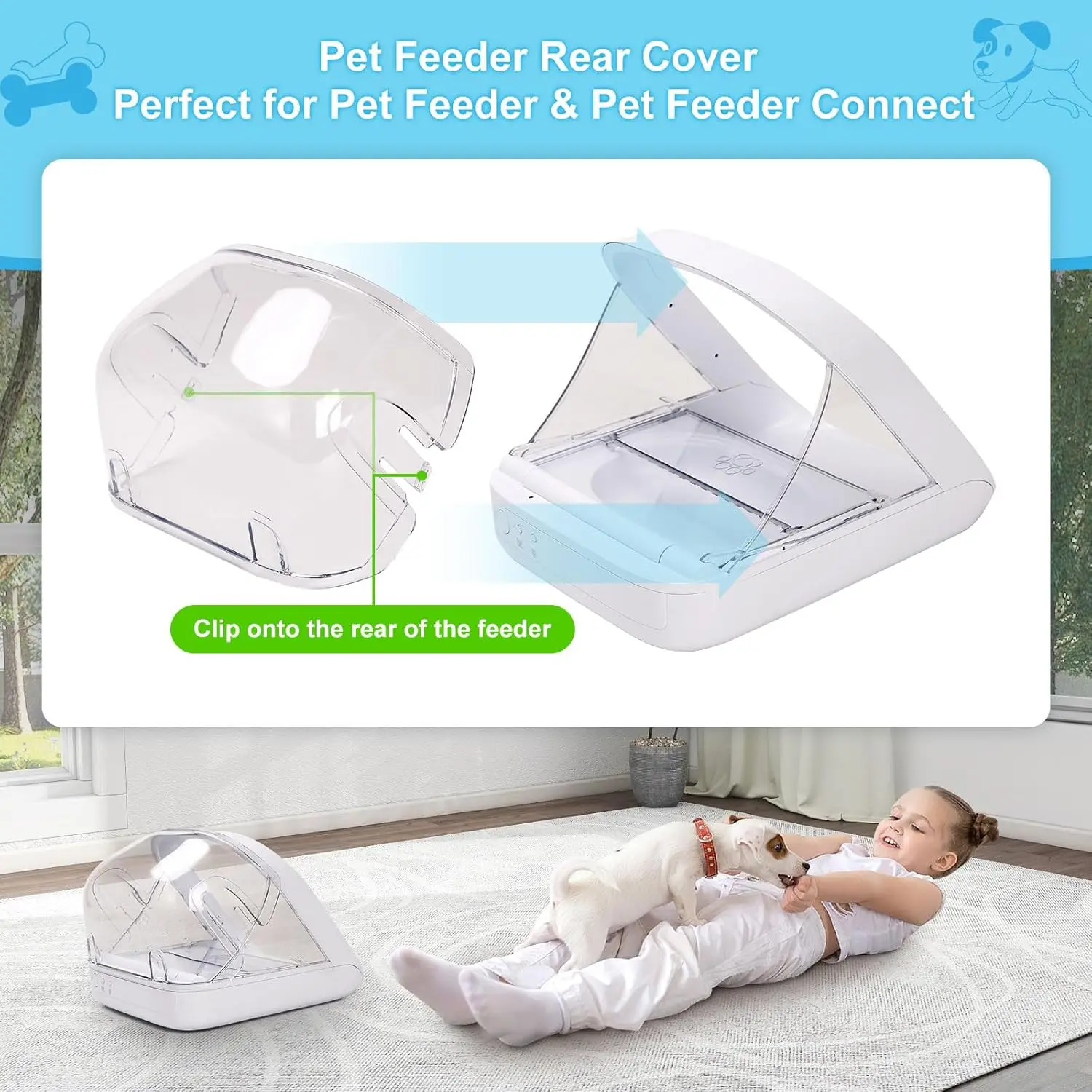 

Pet Feeder Rear Cover for Pet Feeder & Connect, YOIHABV Cat Feeder Cover, Help Ensure Persistent Pets Can't Access