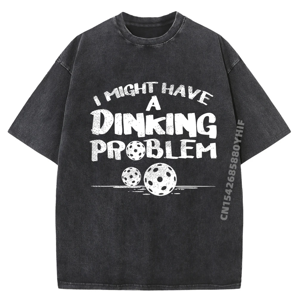 

Dinking Problem Pickleball Забавный Pickle Ball Мужские футболки с рисунком Мужские удобные потертые футболки с принтом