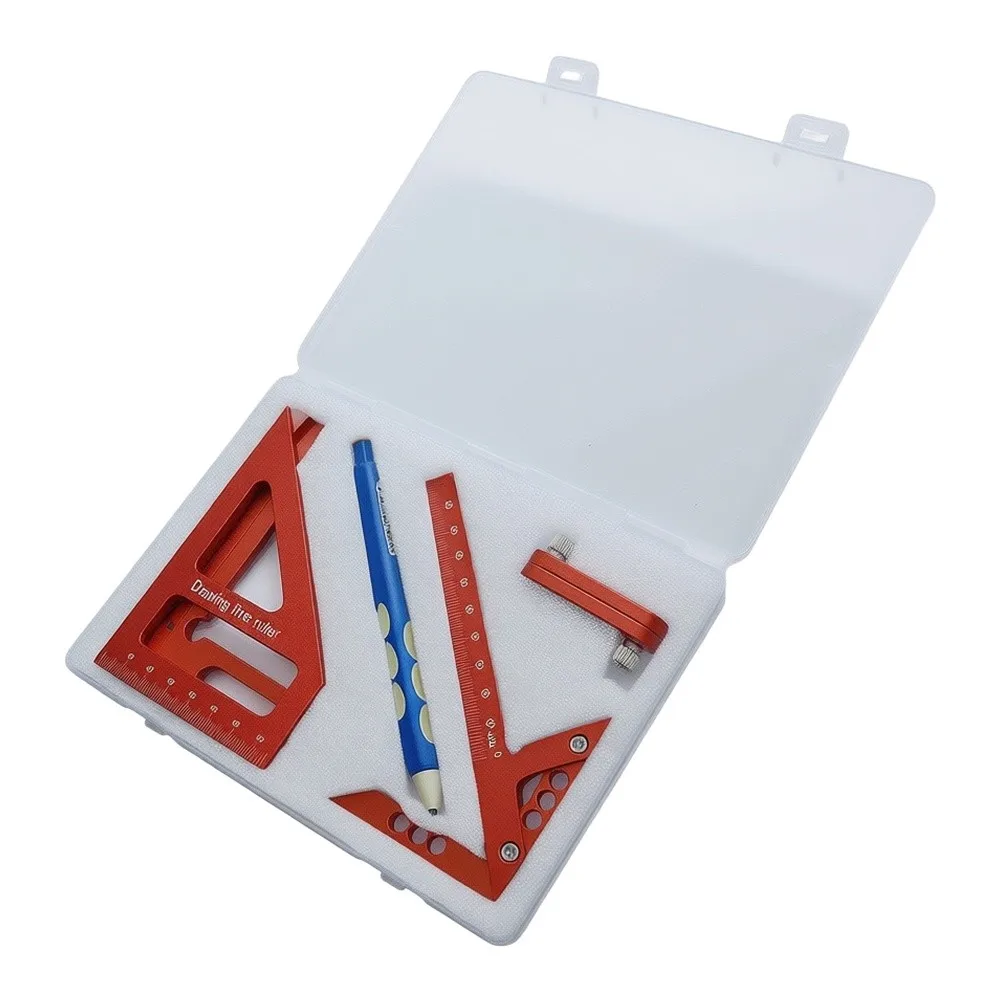 Multi-Angle Measuring Ruler 45/90 Degree Aluminum Alloy Square Protractor Woodworking Square Protractor For Engineer Carpenter