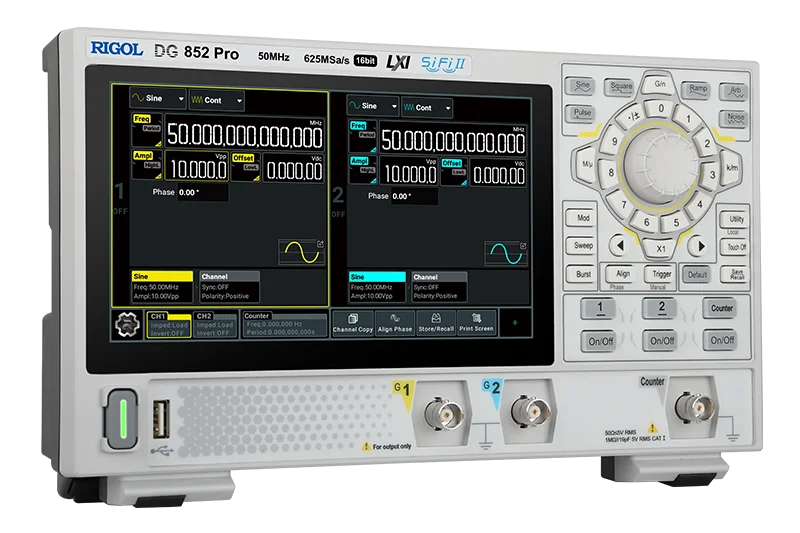 Rigol DG821 Pro/DG822 Pro/DG852 Pro- 25/25/50MHz Function / Arbitrary Waveform Generator 1/2/2 Channel 7