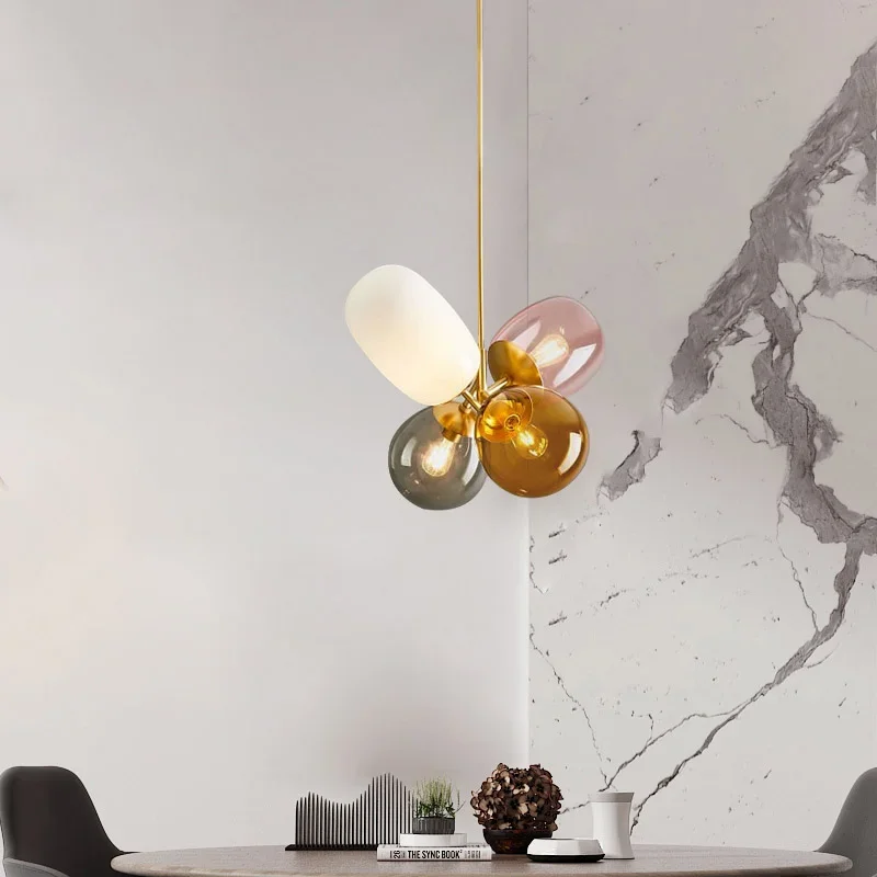 Plafonnier Composé de Boules de Verre au Design Moderne, Luminaire Décoratif de Plafond, Idéal pour un Loft, une Cuisine, une Salle à Manger, un Salon ou une Chambre à Coucher