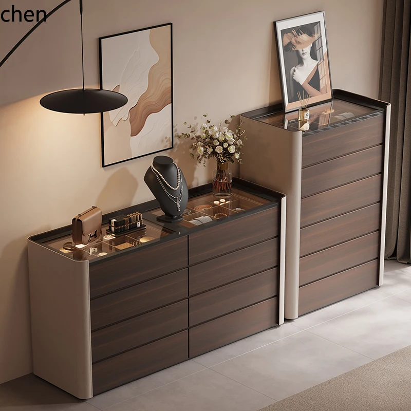 

ZML Solid Wood Chest of Drawers Bedroom Storage Living Room Storage Cabinet Floor-standing Chest of Drawers