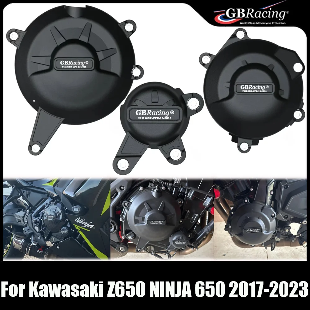 

GBRacing For Kawasaki Z650 NINJA 650 2017-2023 Motorcycle Engine Cover Clutch Cover Protection Set Accessories