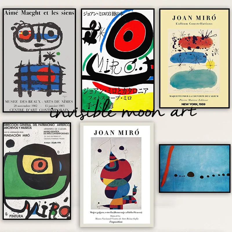 Póster artístico clásico de Joan Miro Osaka, exposición Sun Eater Galerie Maeght 1958, pintura en lienzo, impresiones de pared, imagen para habitación, decoración del hogar
