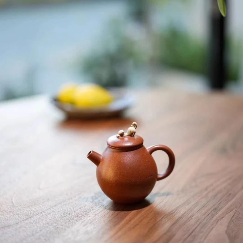Handmade purple clay pot 160cc famous high-end literati teapot