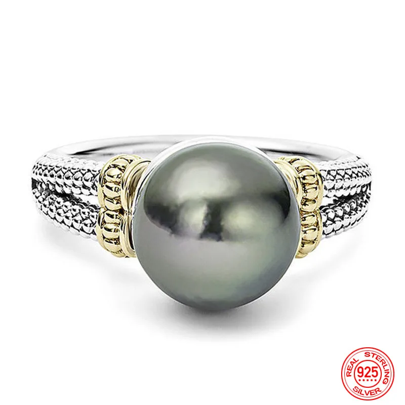 925 Silver Pearl Ring For Women Wedding Jewelry Accessories Wholesale