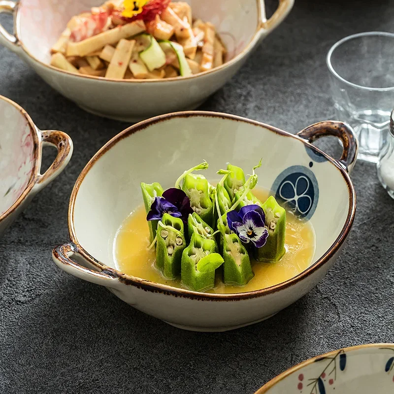 DSA binaural soup bowl Japanese bowl household new noodle bowl retro exquisite high-end high-value ceramic dessert