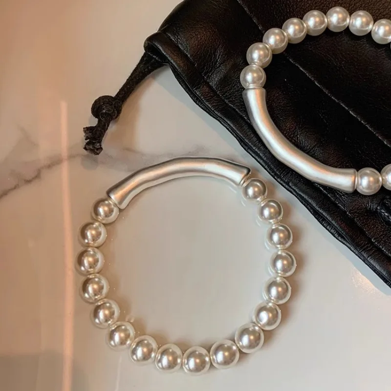 925 Sterling Silver Bracelet Bead Ball Punk Matte Elastic Geometric For Woman Girl Fashion Jewelry Gift Dropship Wholesale