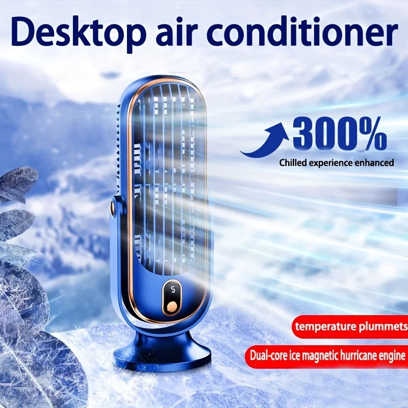 

4000mAh Portable Cooling Fan - Powerful Desktop Air Conditioner for Summer Relief - Lazy Design, USB Charging, Ideal for Bedroom