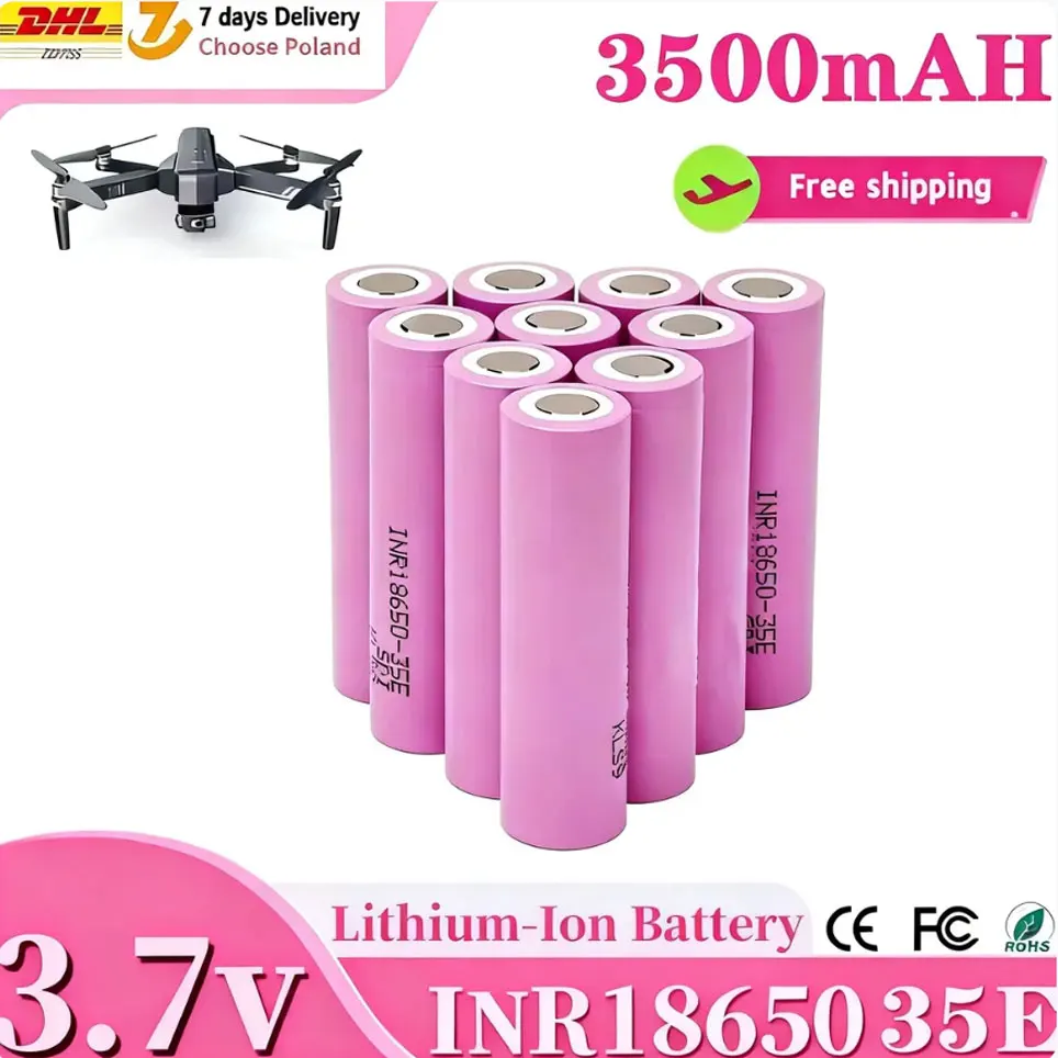 NEUER Wiederaufladbarer Li-Ionen-Akku, 18650 3500mAh 25A Entladung Inr18650-35e 3500mAh 3,7V