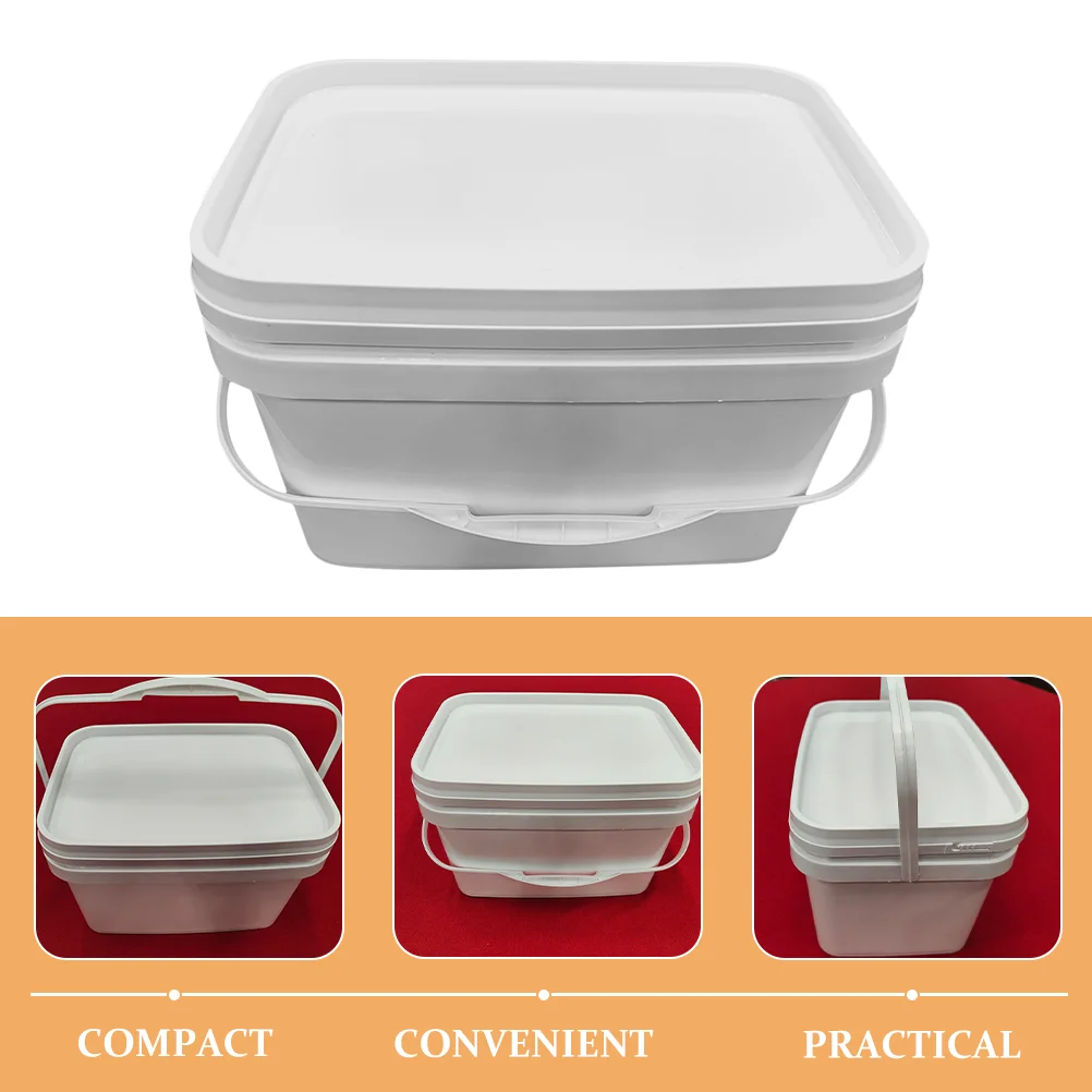 Food Containers with Lids Paint Bucket Storage Holder Plastic Barrel Can Handle White Favor Empty