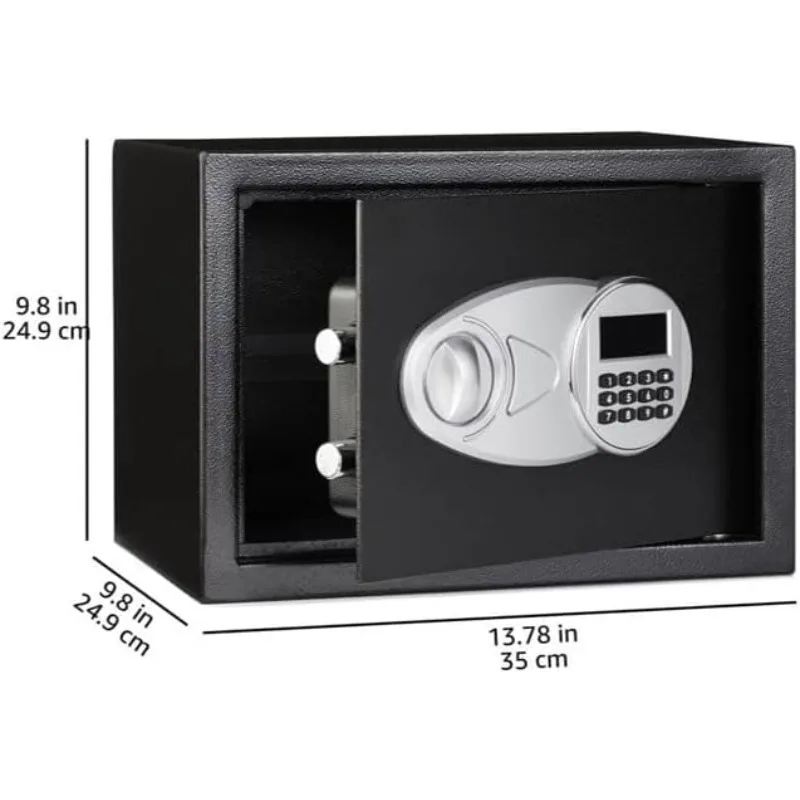 Steel Security Safe and Lock Box with Electronic Keypad 0.5 cubic feet, 13.8