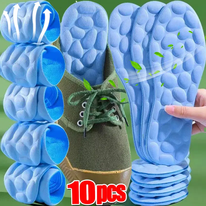 

4D Sport Insoles for Shoes Women Men Deodorant Breathable Cushion Running Insoles for Feet Orthopedic Massage Running Care Pads