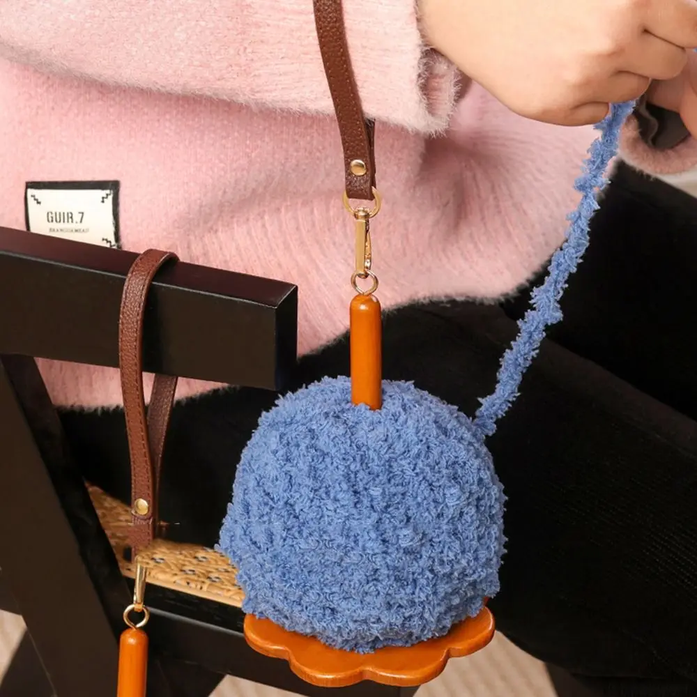 Portable Wooden Yarn Holder with Wristband Lightweight DIY Sewing Thread Spool Reusable Rotatable Wrist Yarn Ball Stand view 2