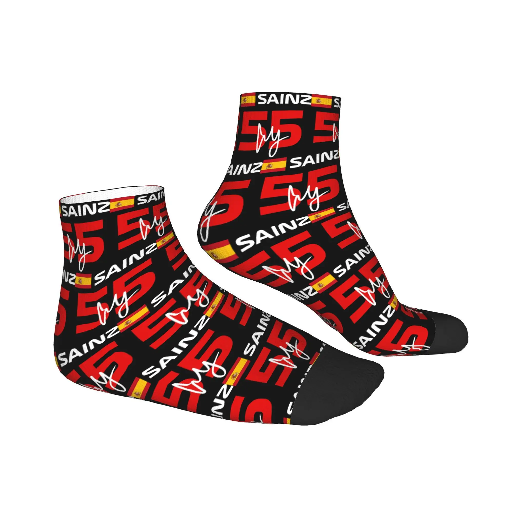 

Всесезонные Carlos Sainz Jr F1 Signature Graphic - темные носки Harajuku Crew Socks Чулки в стиле хип-хоп для мужчин и женщин Подарки