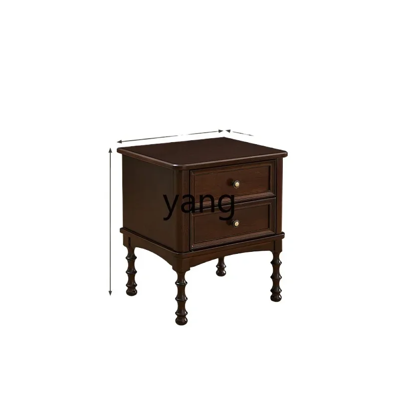 Yjq solid wood bedside table, bedroom drawer storage, modern simple and complete small locker