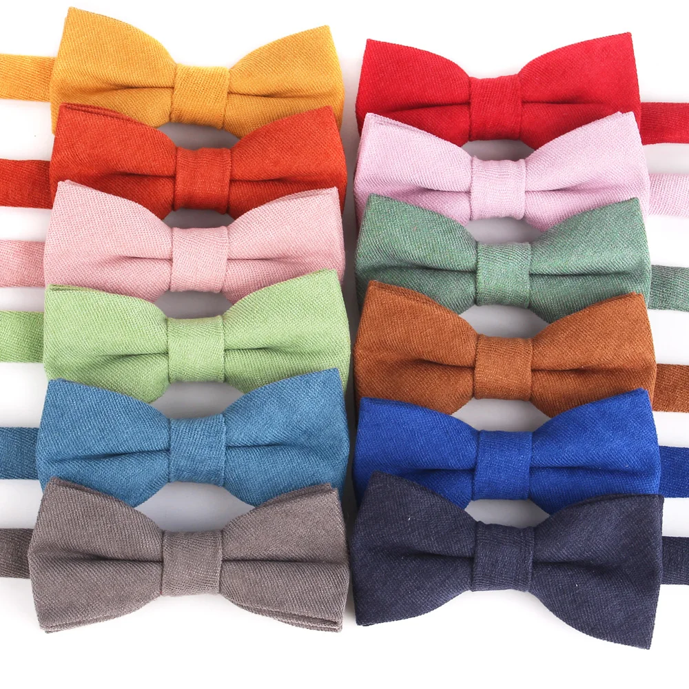 New Cotton Bow tie Kids Bow ties Boy Girls Bow knot Adult Solid Color Bow Ties Cravats Party Bowties For Children Gifts