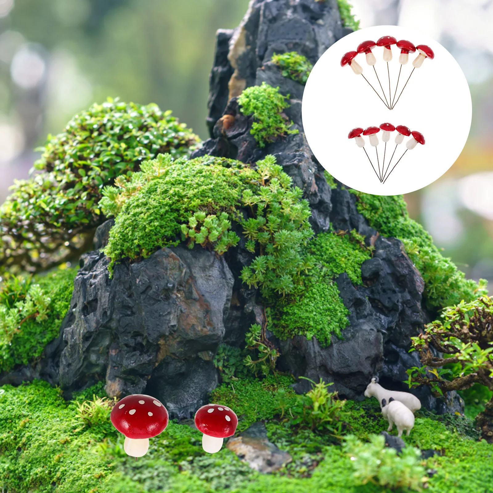 

24Pcs Realistic Artificial Foam Mushrooms for Bonsai Fairy Garden Miniature Decorations Micro Landscape Wedding Accessories