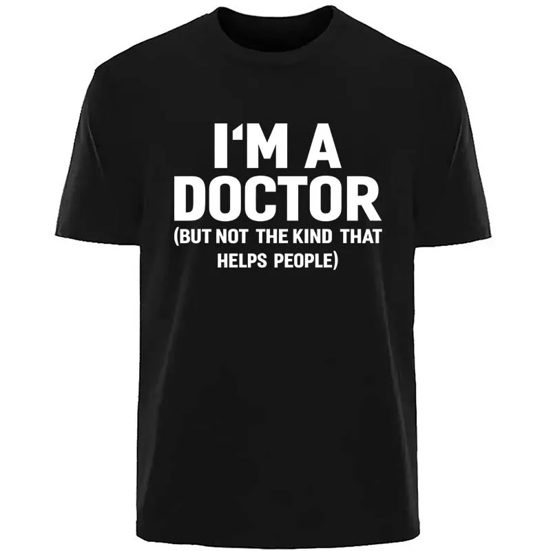 I'm A Doctor T-Shirts mit Buchstabenaufdruck für Herren, Sommer, lässige Mode, minimalistische High-Street-Tops, Rundhalsausschnitt, kurze Ärmel, Baumwoll-T-Shirts – Detail 2