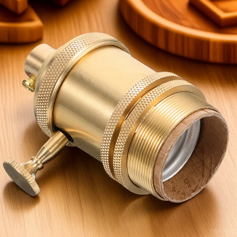 

1pcs Retro Copper Lamp Socket E26/E27 Metal Bulb Holder Vintage Knob Decorative Fixture Lamp Accessories For Diy Lighting