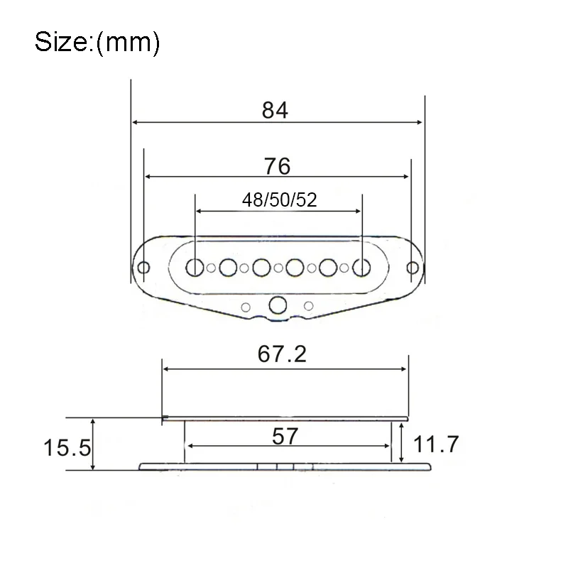 30 قطعة 48/50/52 مللي متر واحد لفائف لاقط سبيكة البكرات ل الغيتار الكهربائي لاقط لفائف غطاء نموذج داخلي