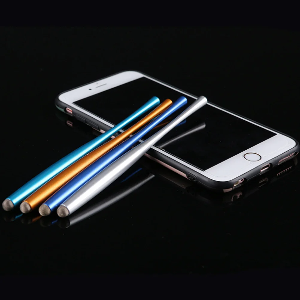 

4Pcs Metal Capacitive Stylus Replacable Fiber Cloth Tip Touch Pen Handwriting for Phone Tablet Smooth Surface Durable Use