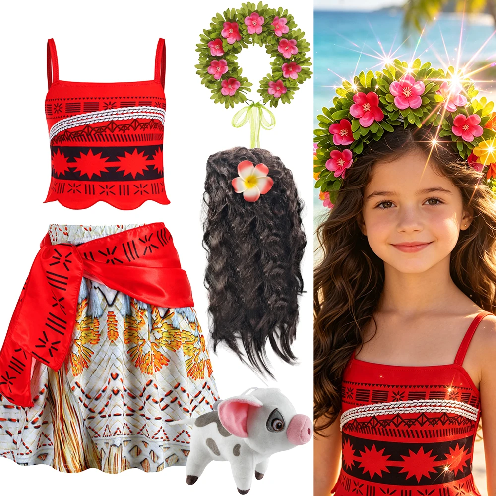 Book Week Costume Kids Princess Costume for Girls Summer Dresses Adventure Moana Theme Party Kids Clothes Halloween Costumes