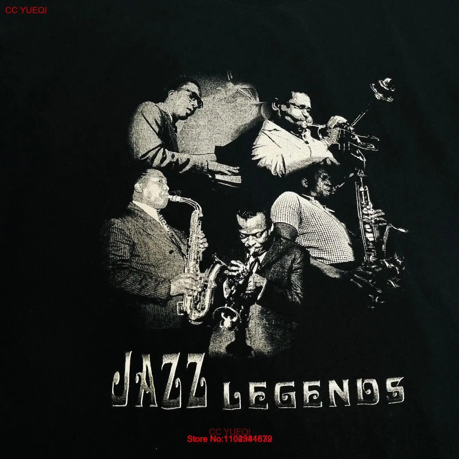 Jazz Legends T Shirt Miles Davis John Coltrane Monk Dizzy Bird Black KY048