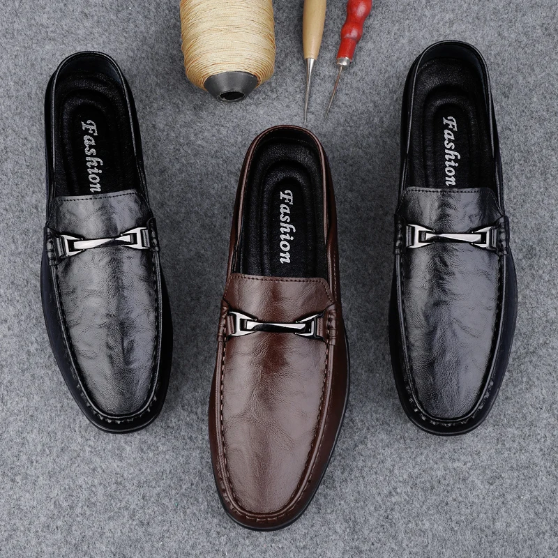 

Мужская дышащая повседневная летняя обувь, мужская обувь для вождения, мужская деловая обувь высокого качества, 2025 г., лоферы из натуральной кожи