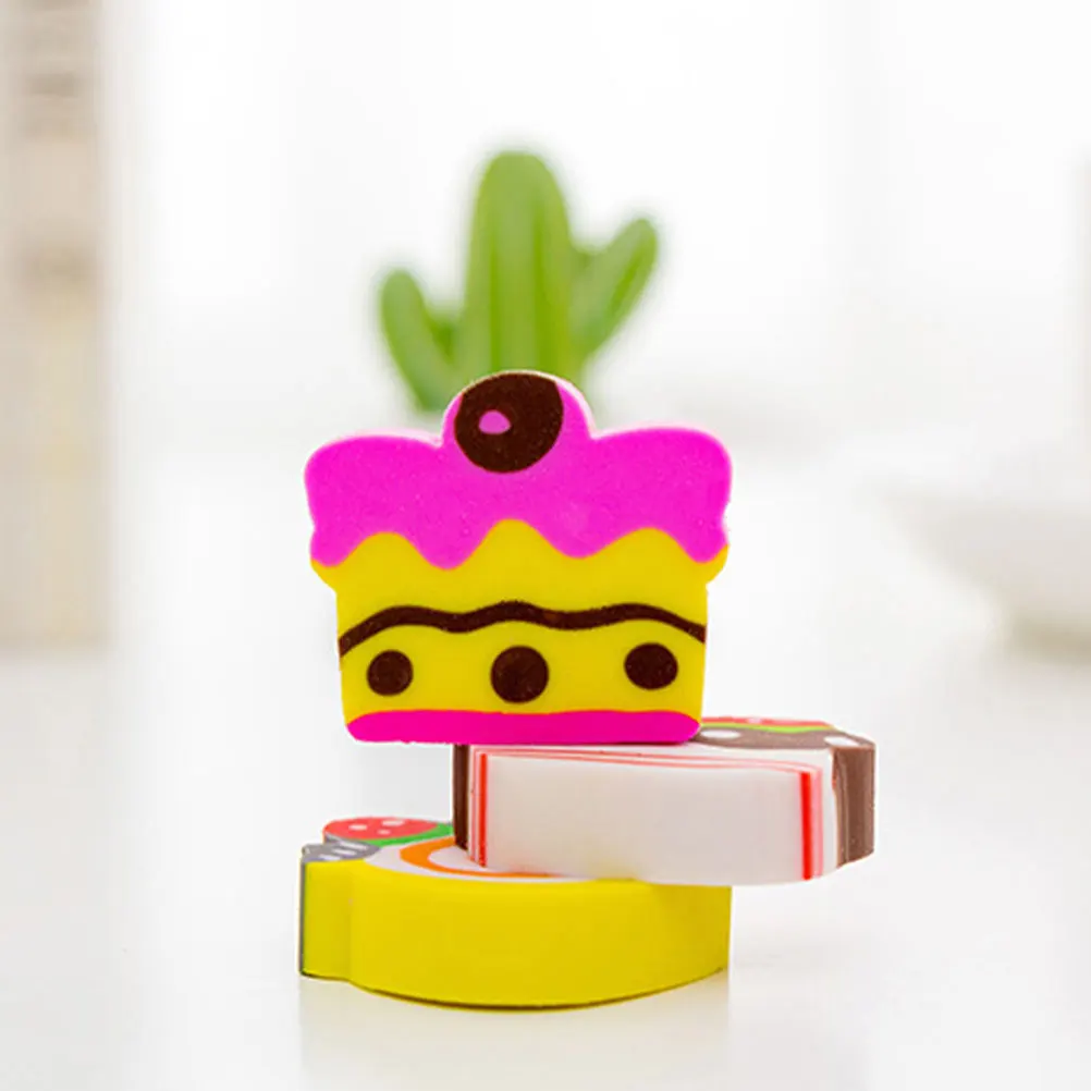 

18 Pcs Dessert Elements Erasers Cake Shaped Lovely Toddlers Kids Cartoon Gifts Educational Tools Adorable Shape Erasers TPR