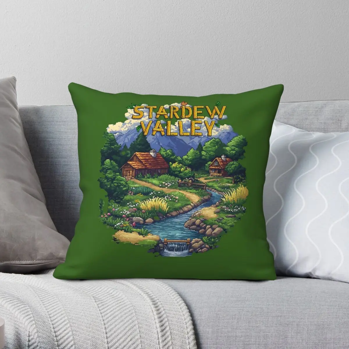 

Stardew Valley Riverland Farm Pillowcase Polyester Linen Velvet Creative Zip Decorative Room Cushion Cover
