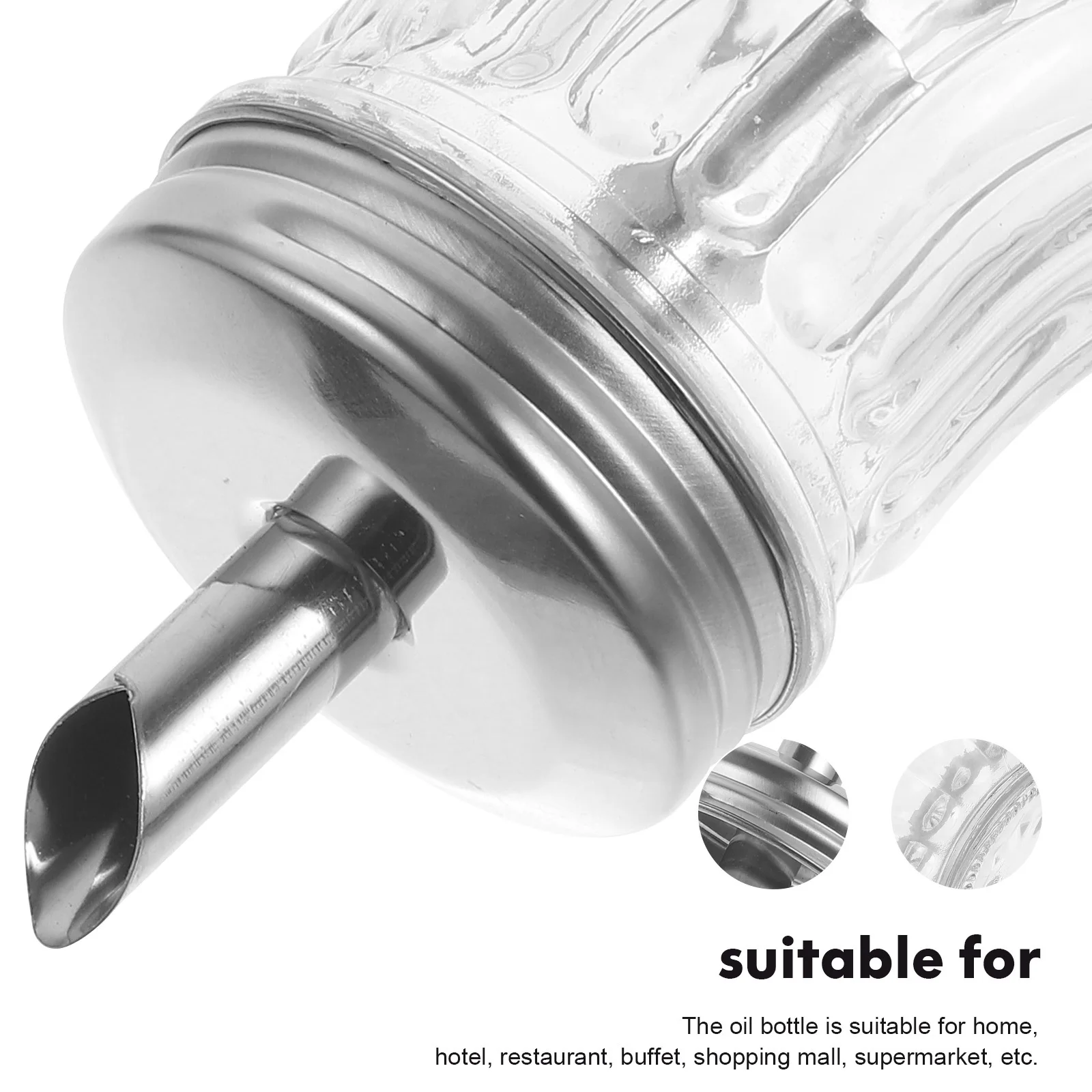 

Стеклянная бутылка-дозатор для масла, кухонный контейнер для приправ с крышкой из нержавеющей стали, герметичный диспенсер для соусов, оливкового масла, уксуса, соевого соуса