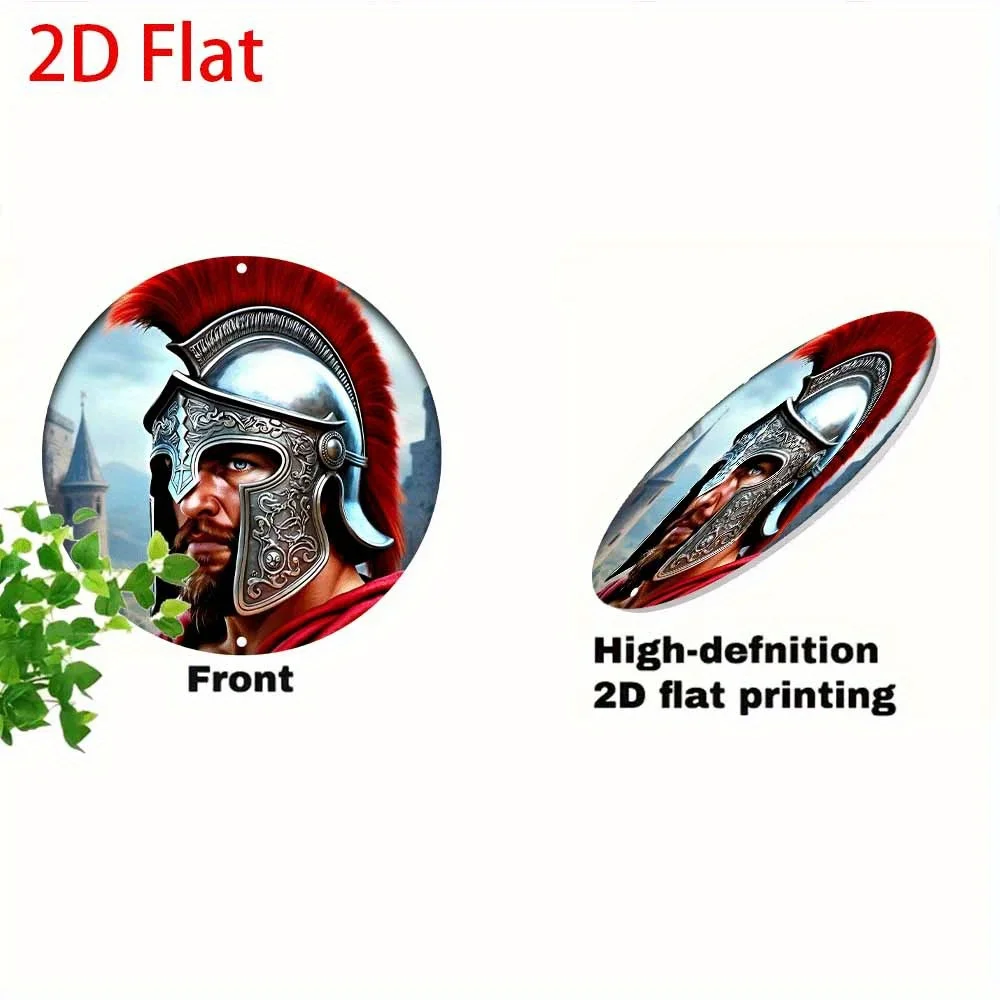 【2D Flat】 2D Flat, 1pc Roman Gladiator Helmet Metal Wall Art - Large Roman Numeral "XX" Design (20x20cm), Durable Iron Historica view 5