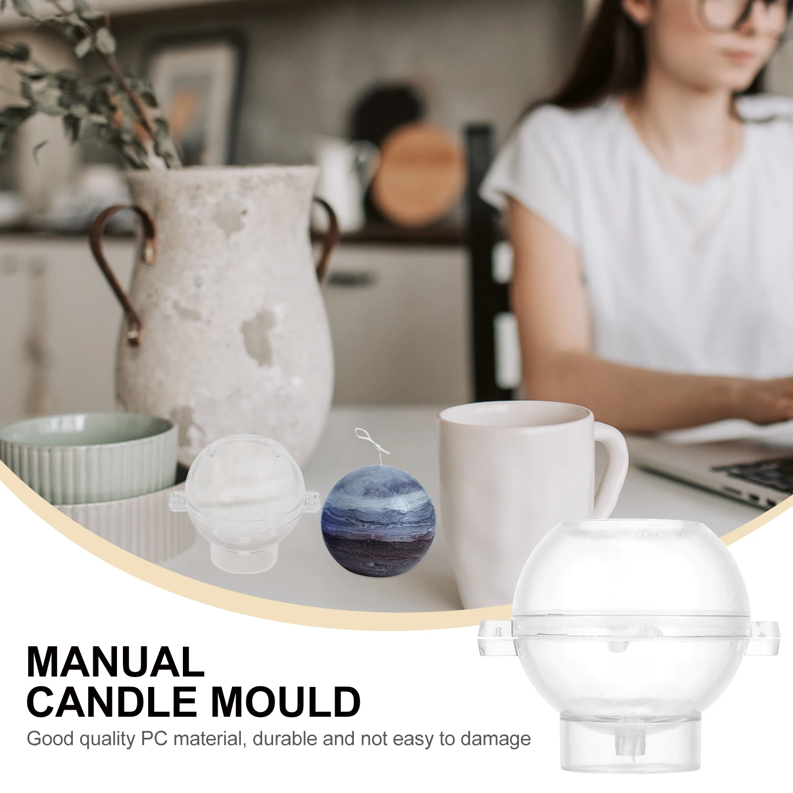 

1pc Sphere Mold Reusable Non-Stick High Transparent Diy Ball Making Mold For Aromatherapy Gift Decorative Handmade