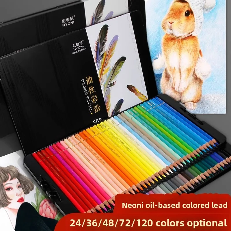 Масляный цветной карандаш NYONI, 24/36/48/72/120 цветов, N8520, уровень художника на масляной основе, профессиональные принадлежности для художественной живописи/рисования Масляный цветной карандаш NYONI, 24/36/48/72/120 цветов, N8520, уровень художника на масляной основе, профессиональные принадлежности для художественной живописи/рисования
