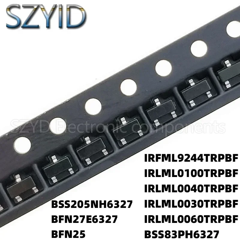 100PCS SOT23 BSS205NH6327 BFN27E6327 BFN25 IRFML9244TRPBF IRLML0100TRPB IRLML0040TRPBF IRLML0030TRPBF IRLML0060TRPBF BSS83PH6327