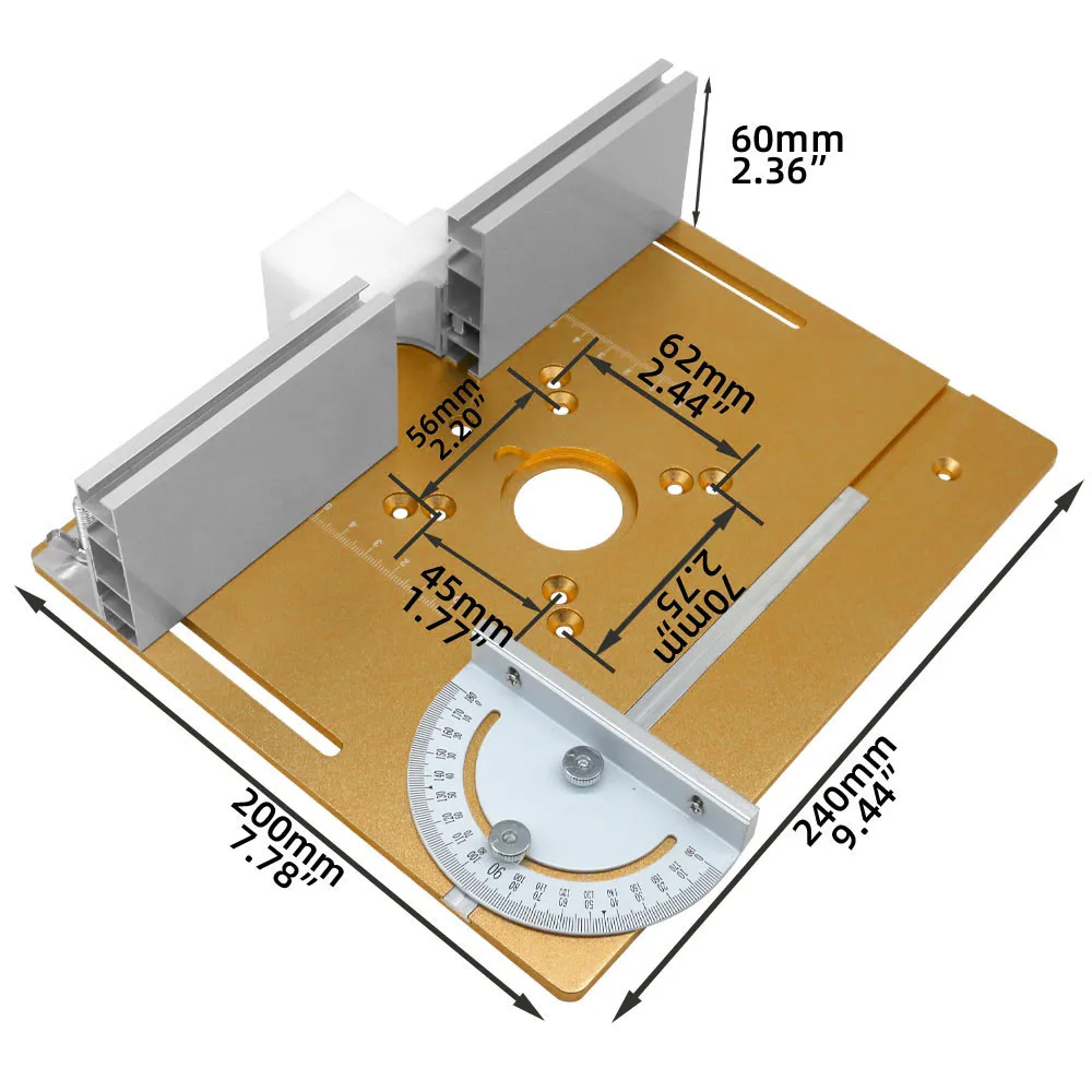 Aluminum Alloy Push Ruler Chamfering Plate C8 Woodworking Engraving Machine Inverted Board Electric Wood Milling Table