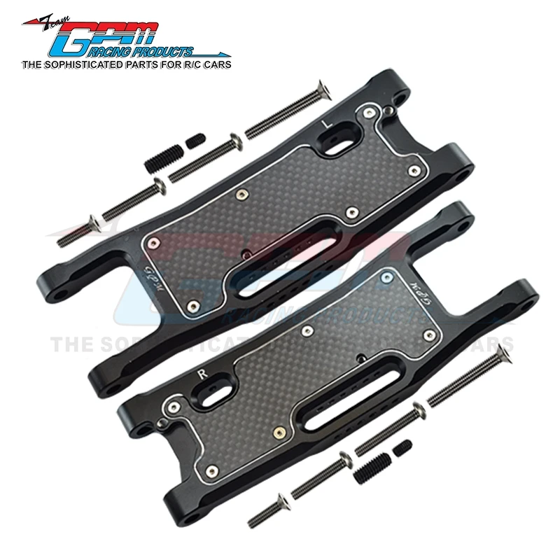 GPM Aluminium Rear Lower Arms+Carbon Fibre Suspension Arm Cover For Sledge