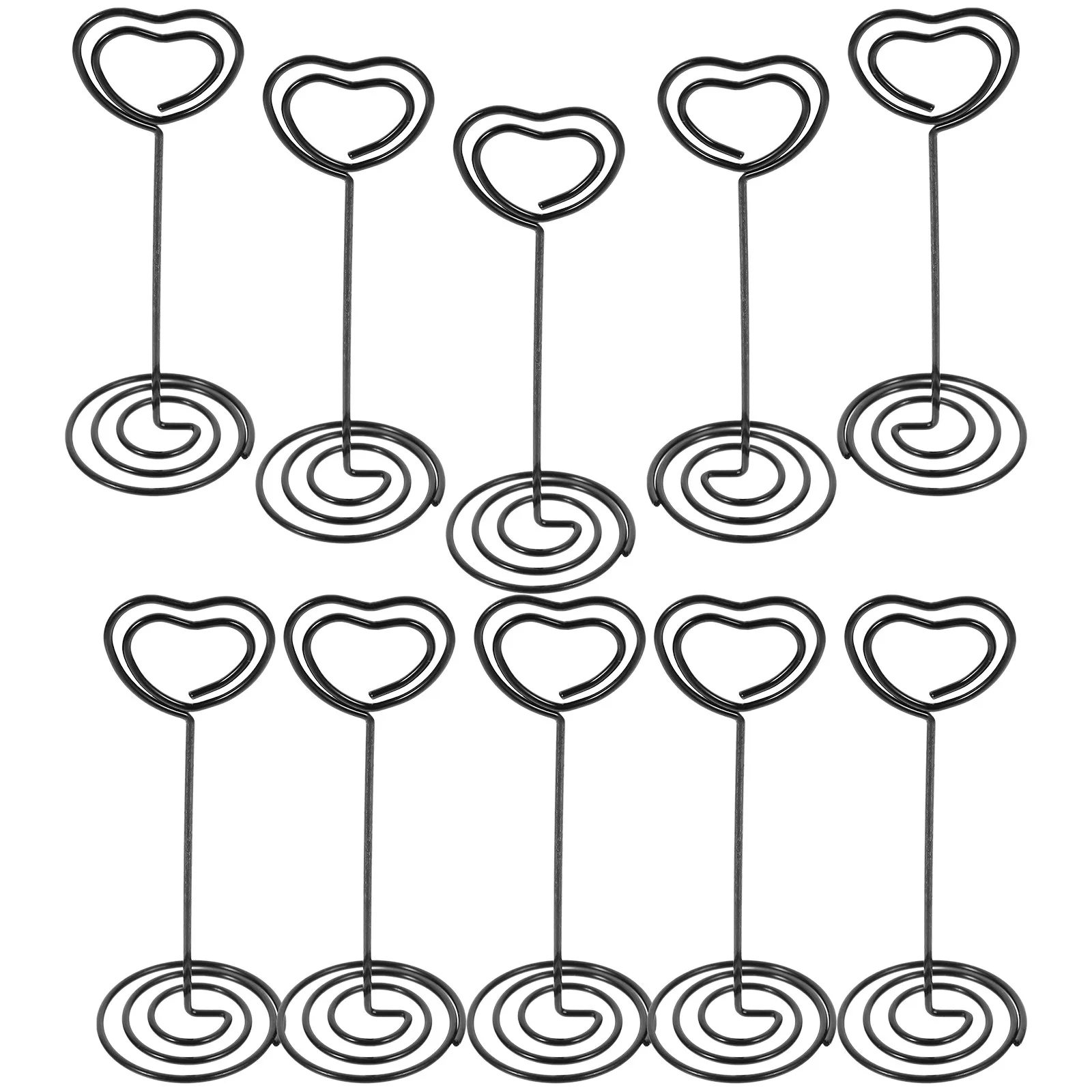 10Pcs Star Memo Clips Steel Wire Robust Table Number Holder Photo Card Stand Display Clips Table Number Holders Black