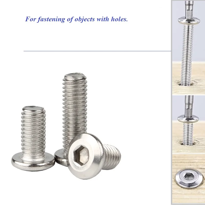 M6 M8 كبير شقة الداخلية عرافة مسدس المقبس ألين رئيس الأثاث المسمار ربط مشترك الترباس 304 الفولاذ المقاوم للصدأ طول 6 مللي متر إلى 150 مللي متر