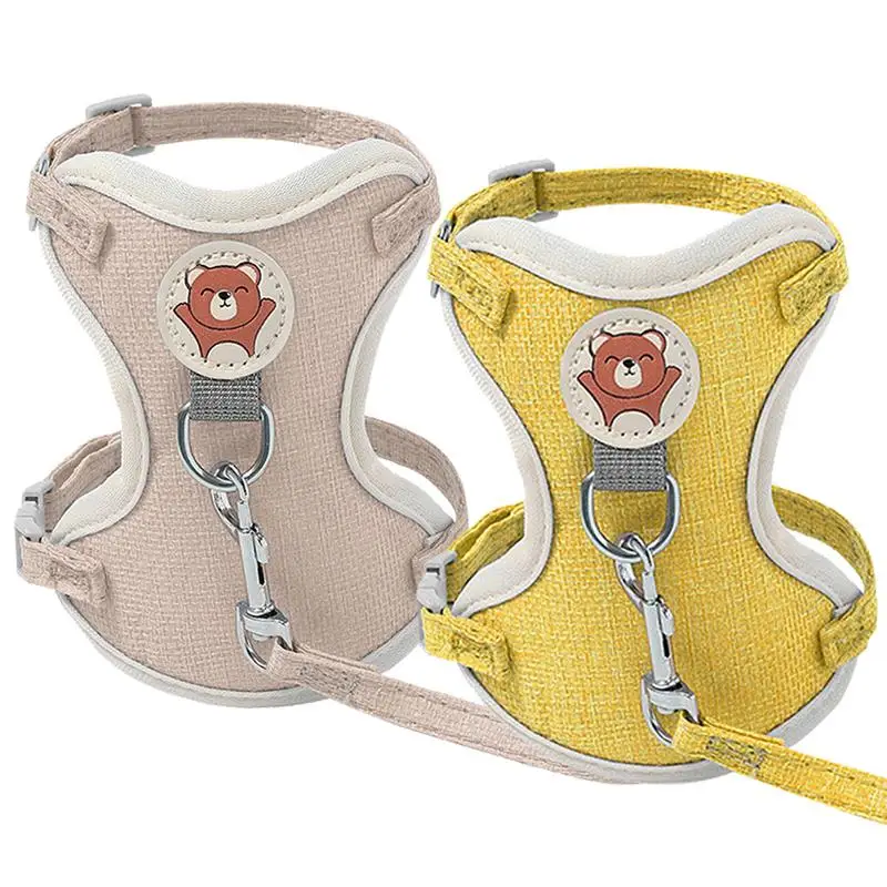 Cat Harness vest Rope Set Adjustable Puppy Harness Vest Breathable Dog Vest Harness For Puppy Kitten Rabbit