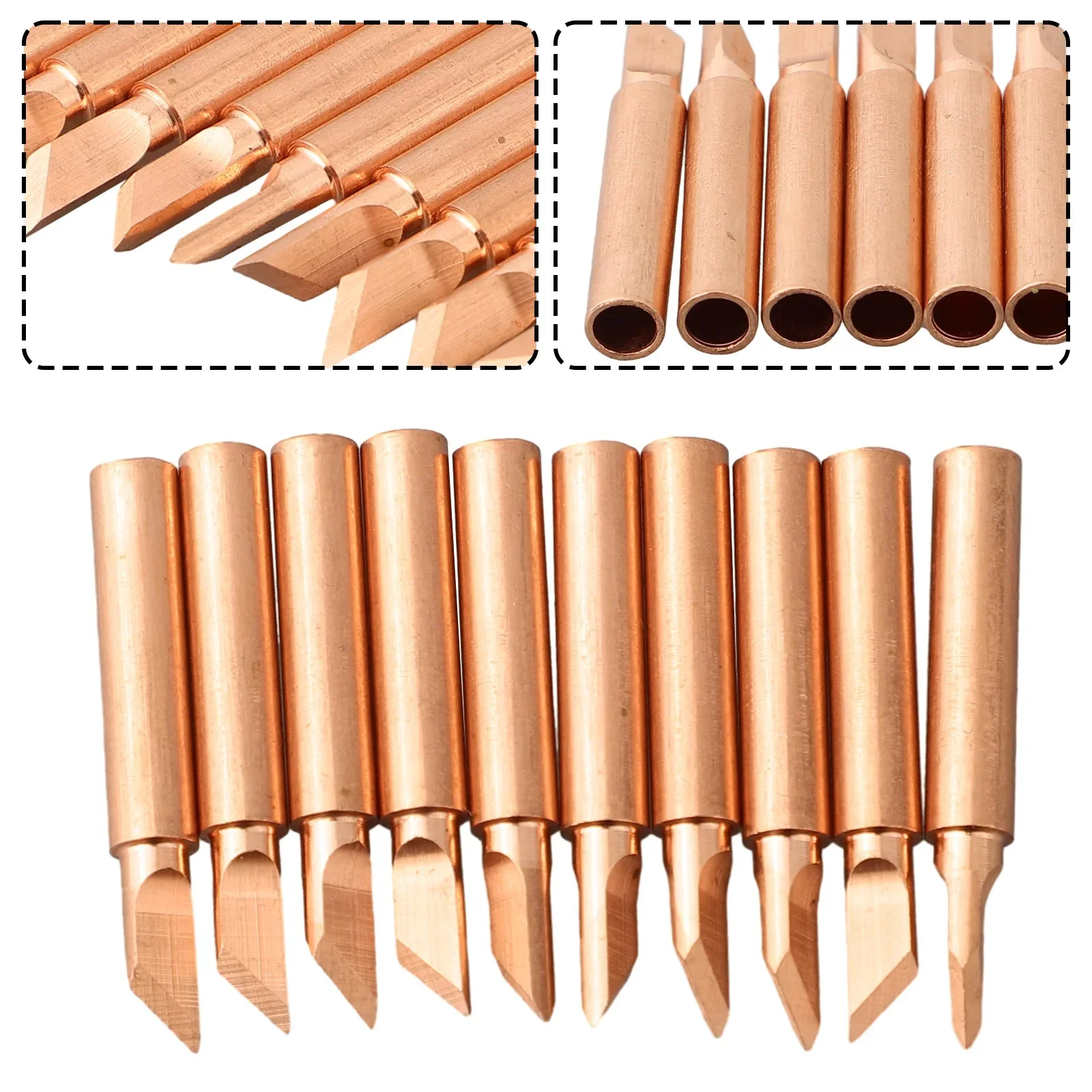 10pcs 900M-T-K Soldering Iron Tip Pure Copper Welding Tip  Welding Electric Iron For 936 8586 852D Soldering Stations