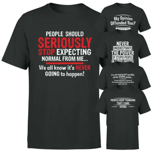 

Sarcastic Sarcasm Funny Unisex T Shirt Humour Joke Quote Novelty Black Tee #A